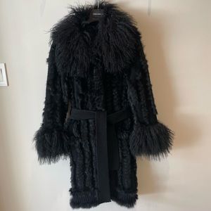 Dolce&Gabbana fur trimmed belted cardigan